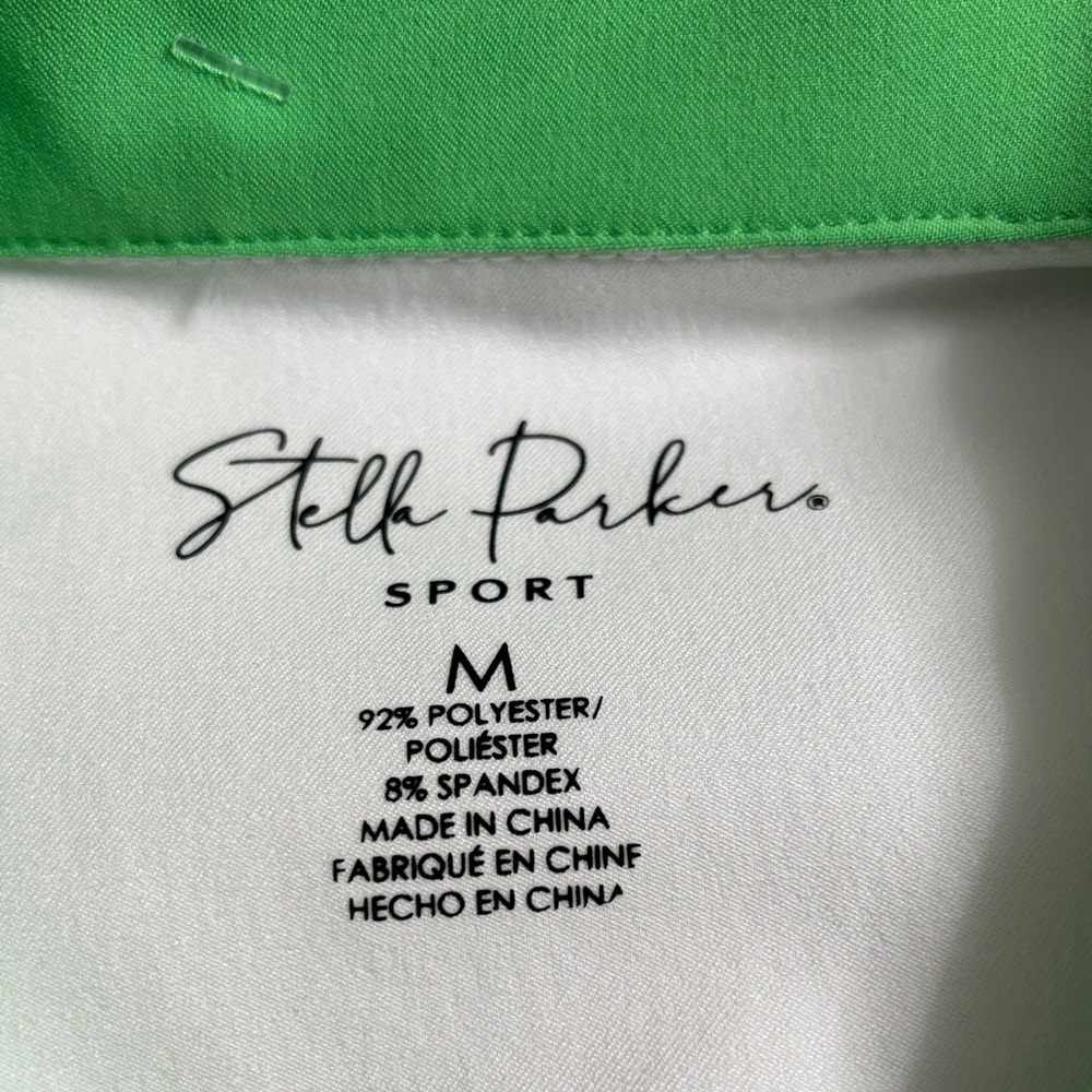 Green and White Women's Polo Shirt - Picture 2 of 2